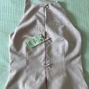 🩷 ZARA Pink Bow Detail Top NWT – Size XL 🩷